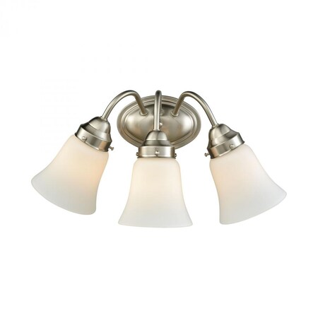 Thomas Califon 3-Light for the Bath in Brushed Nickel with White Glass CN570312
